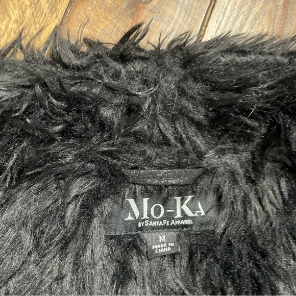Mo-Ka Linz Faux Shearling Vest Black Women’s Size Medium - Picture 3 of 8